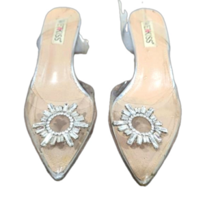 Wet Kiss clear heels, size 8